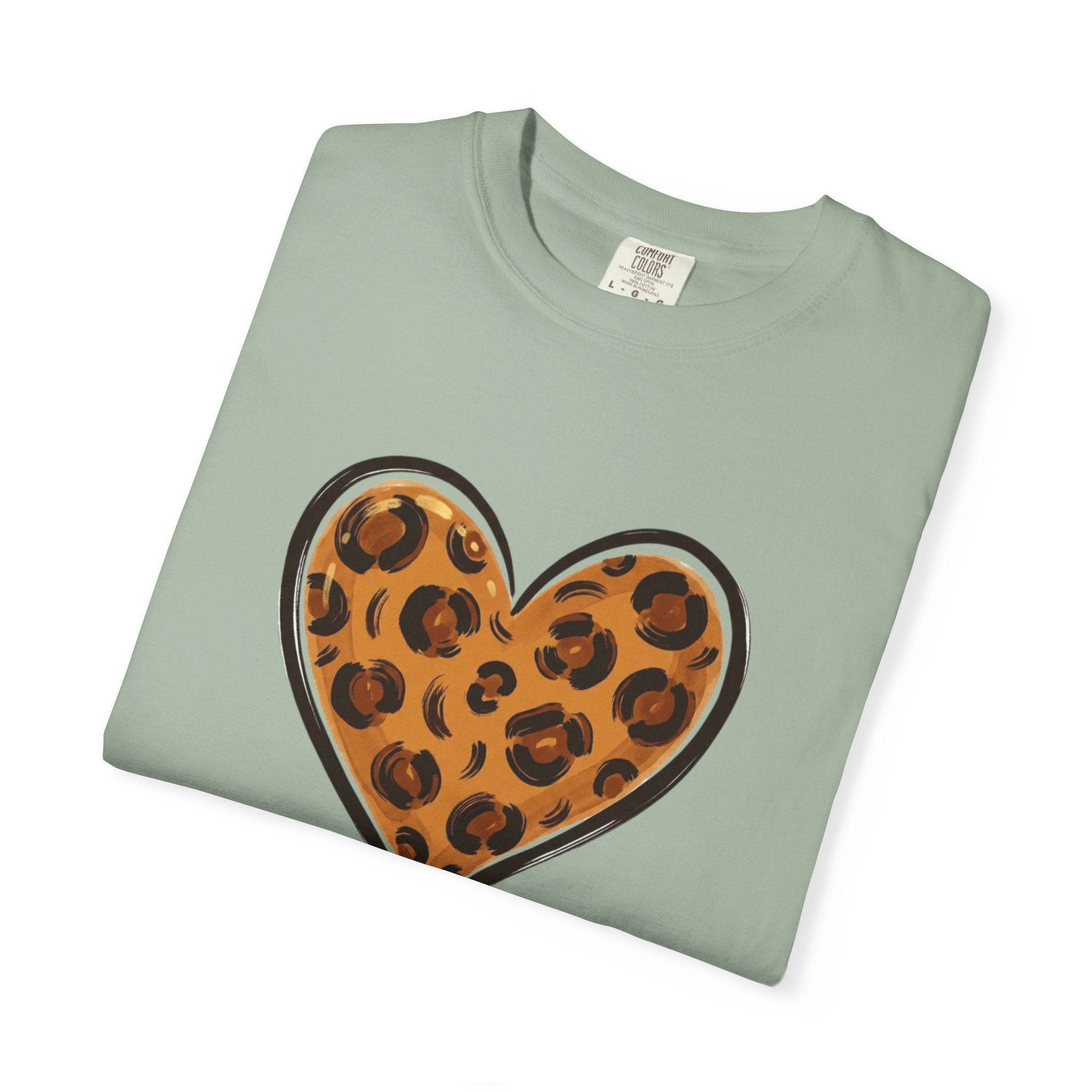 Leopard Print Heart T-shirt | Animal Print Heart Tee