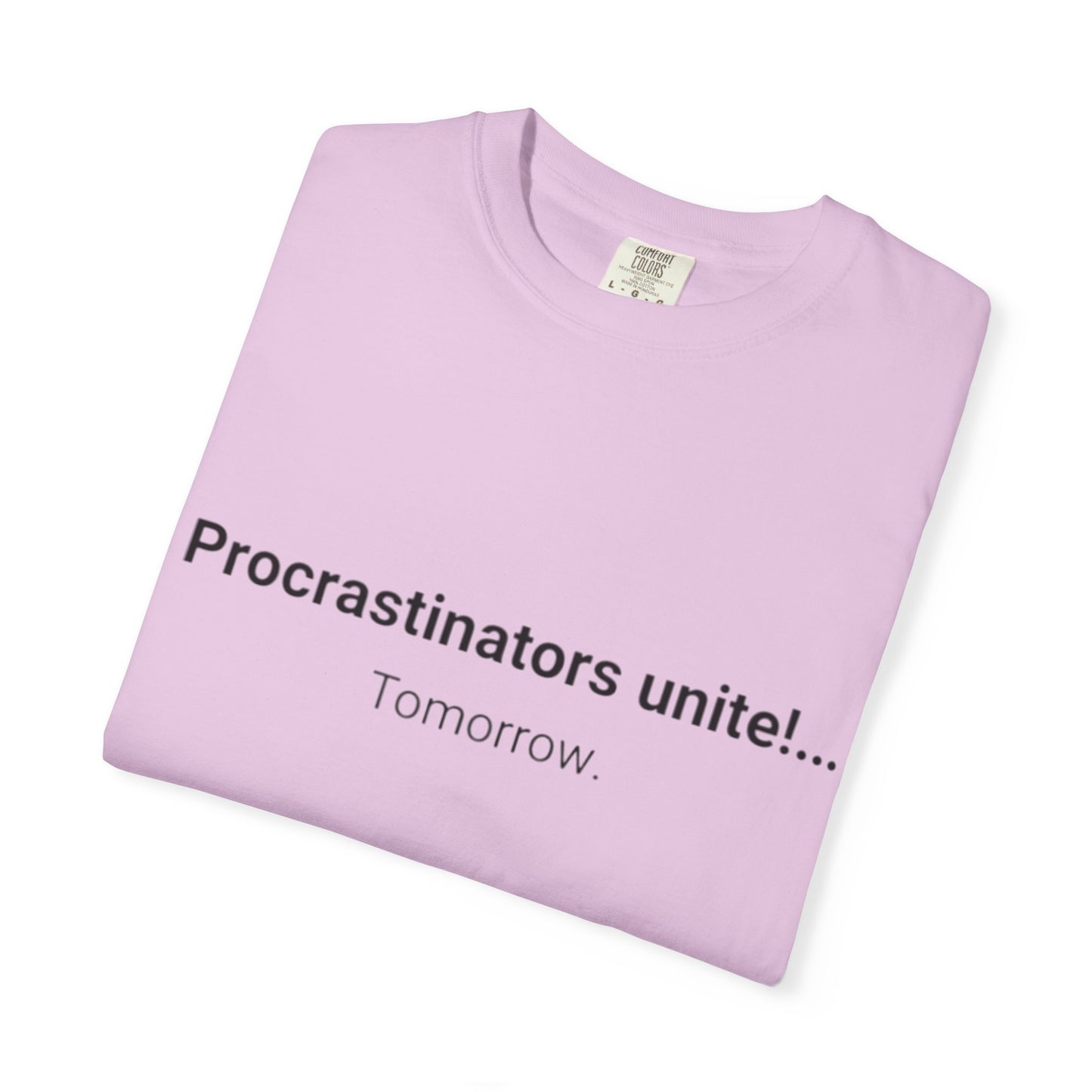 Procrastinators Unite... Tomorrow T-shirt | Funny Text Tee