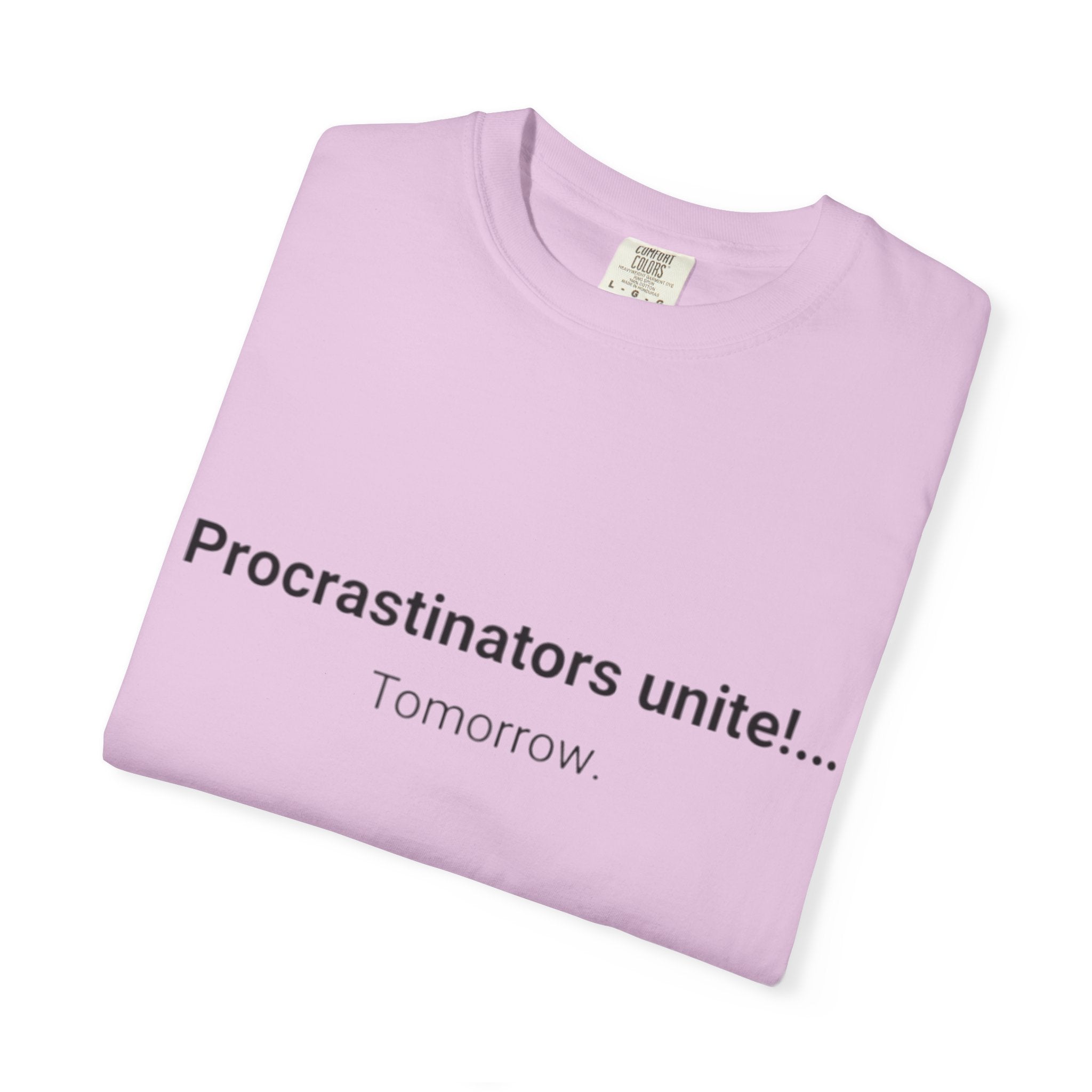 Procrastinators Unite... Tomorrow T-shirt | Funny Text Tee