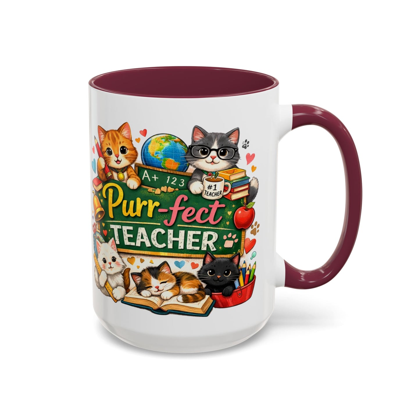 Purr-fect Teacher Mug | Cat Classroom Design, 11oz or 15oz