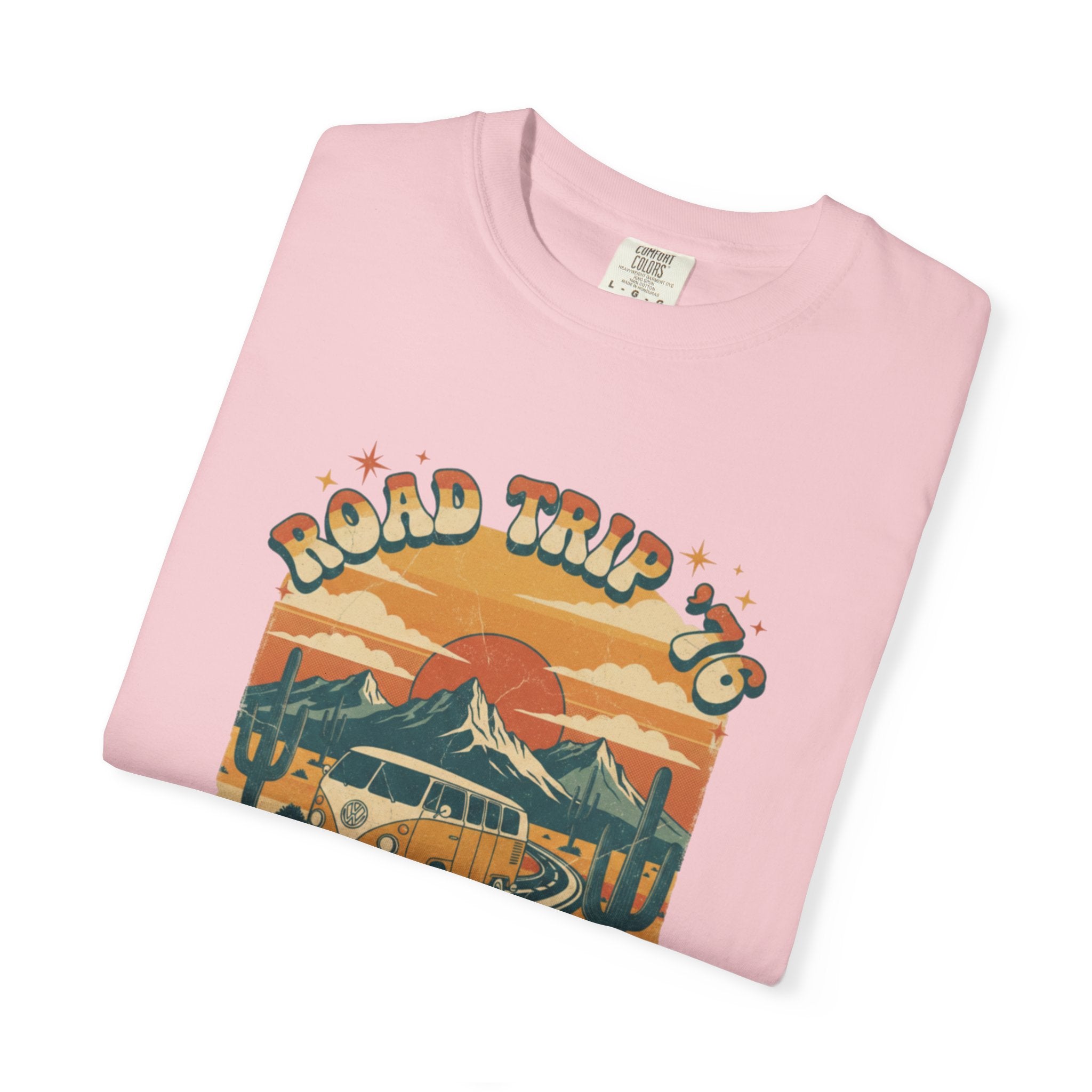 Road Trip '76 T-shirt | Vintage Camper Van Sunset Graphic