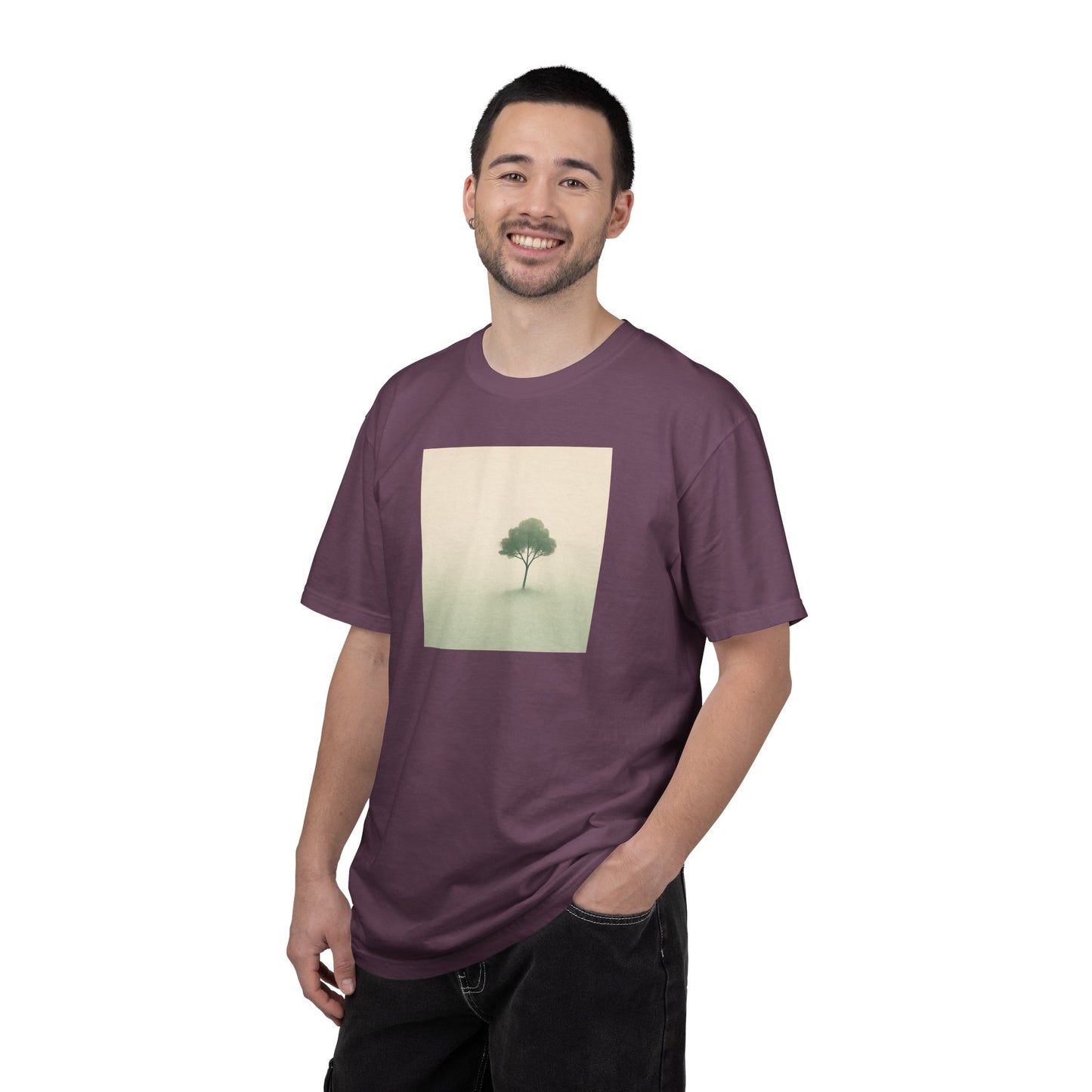 Solitary Tree Minimalist Artwork T-Shirt | Nature Square Print