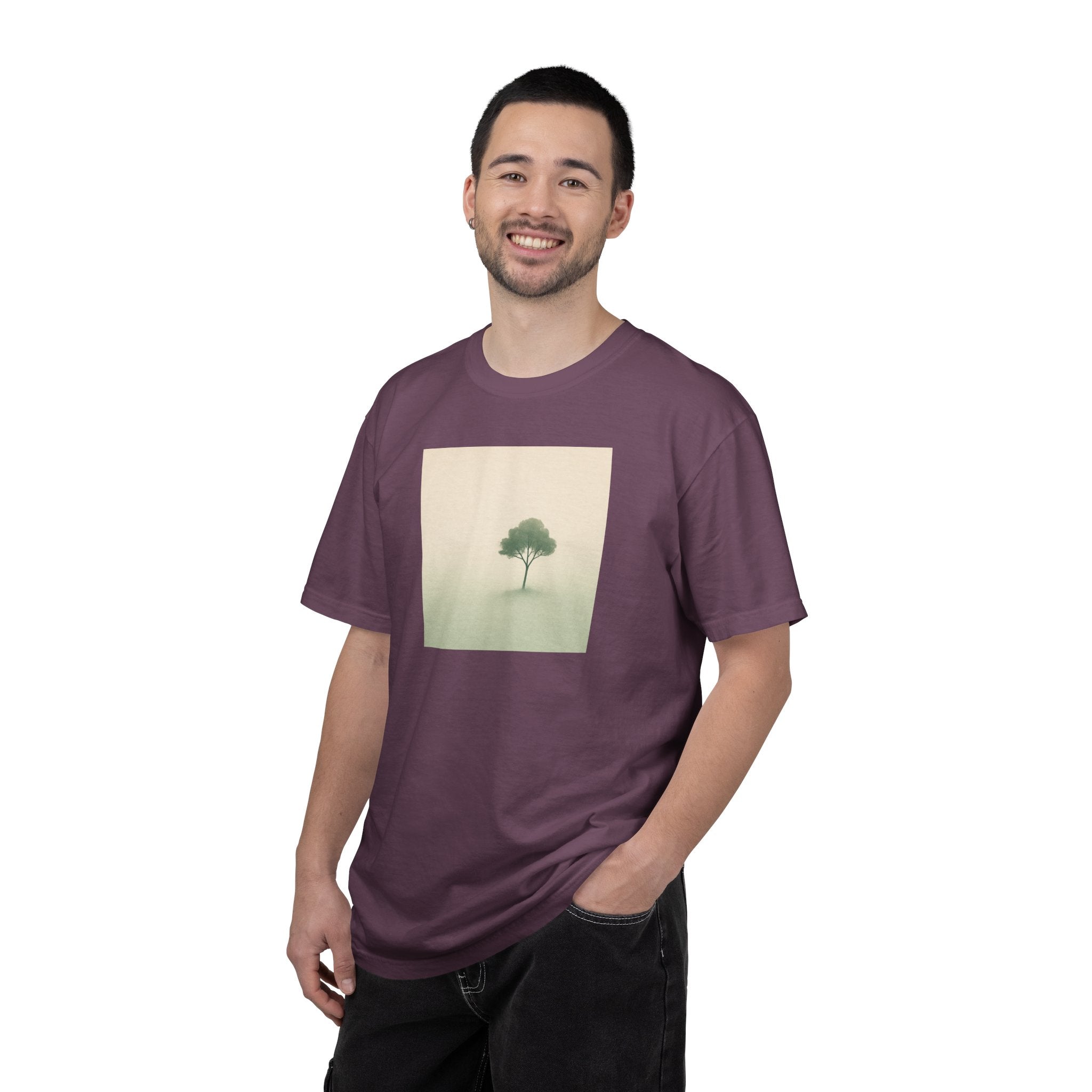 Solitary Tree Minimalist Artwork T-Shirt | Nature Square Print