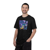 Cyberpunk Cat T-shirt | Neon Magic Potion Street Scene