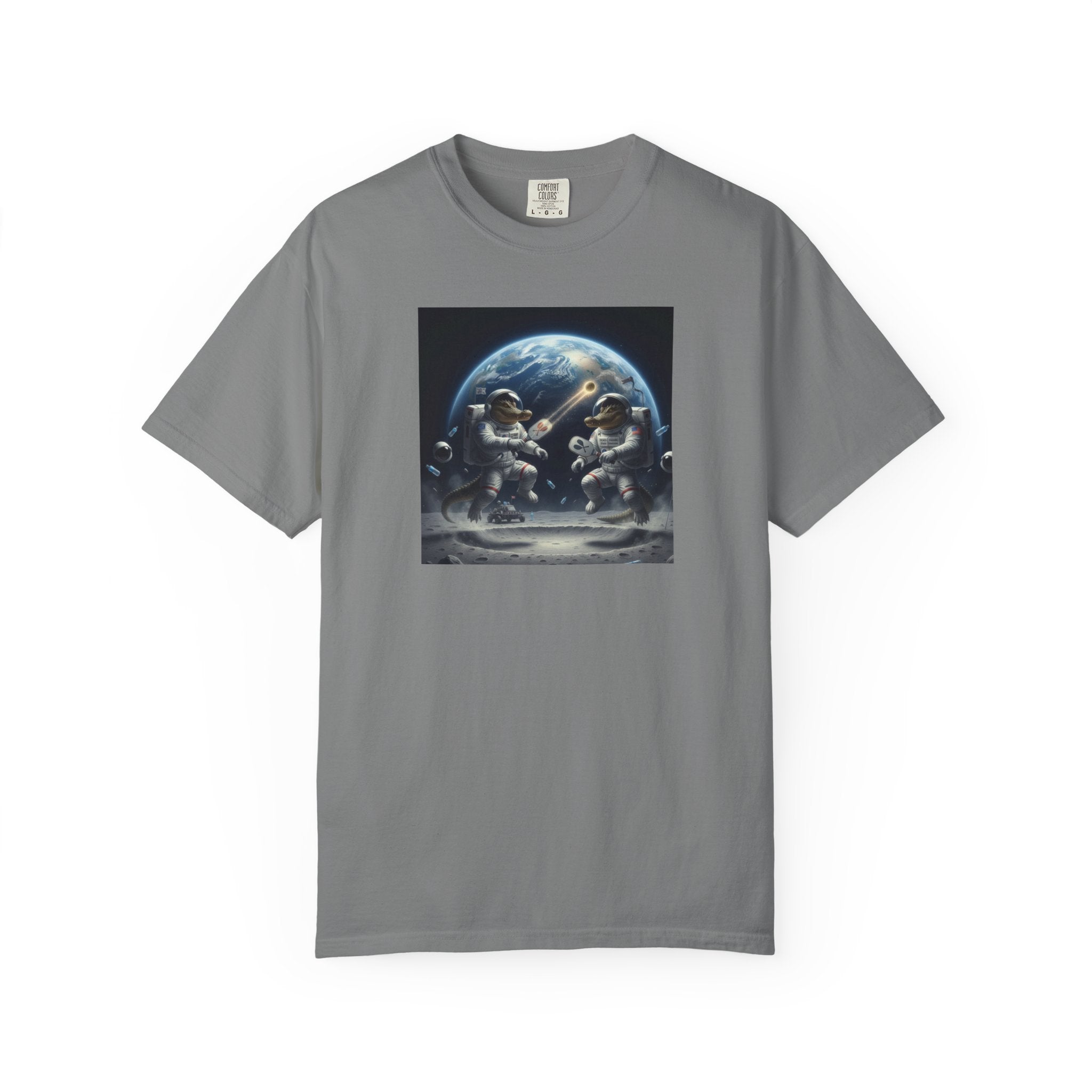 Gator Lunar Pickleball  T-shirt | Earth Background, Spacewalk Illustration