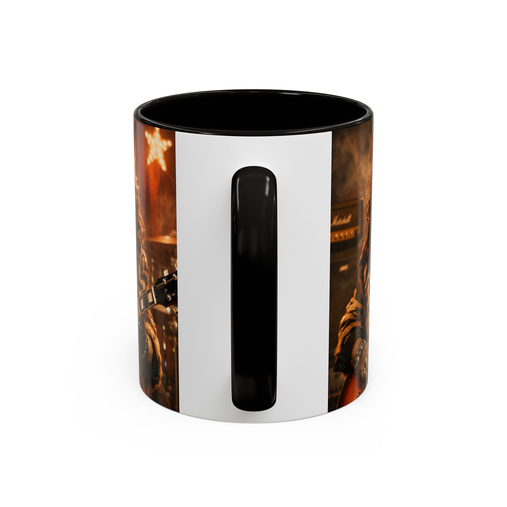 Rockstar Capybara with Guitar Mug | Color Accent Coffee Cup 11oz 15oz