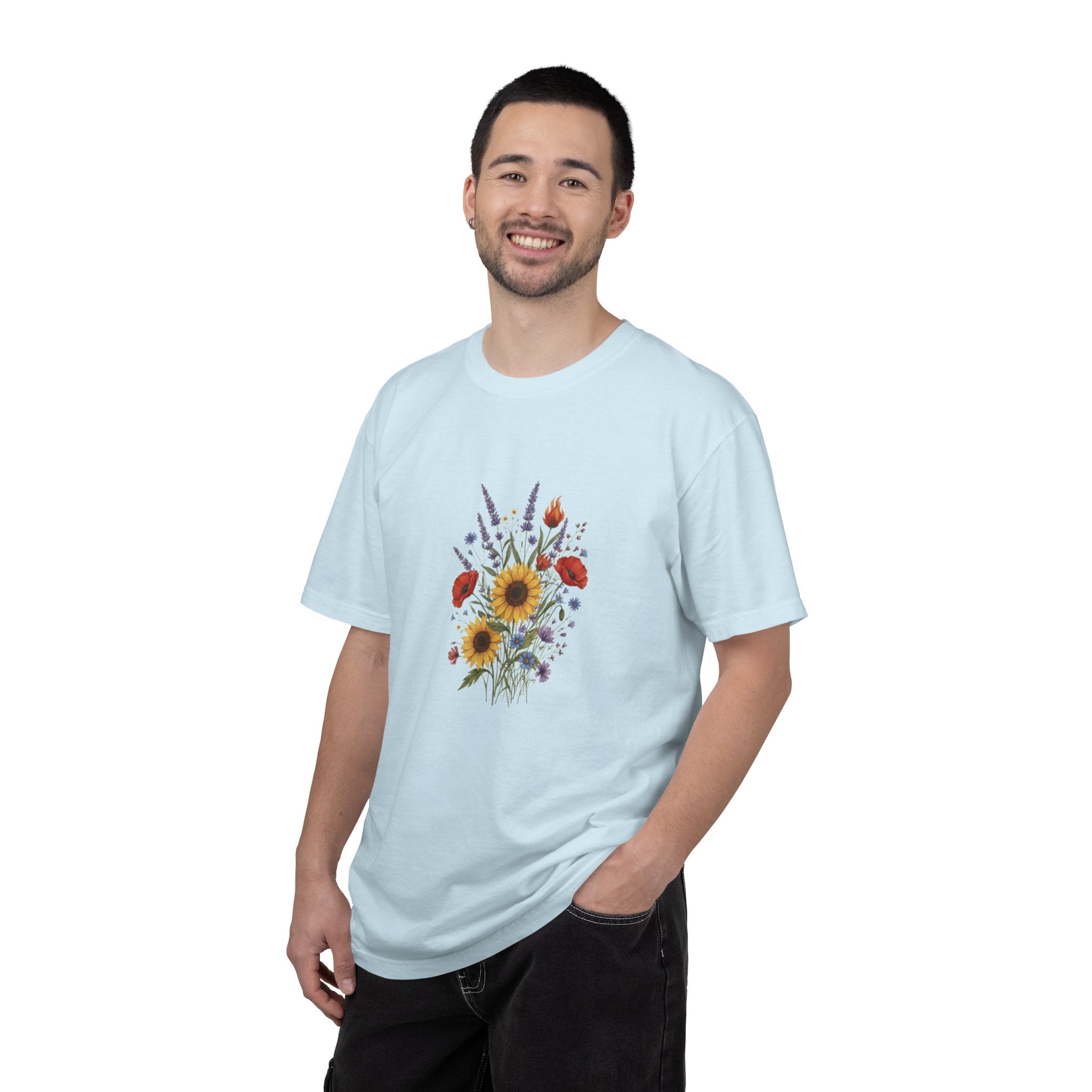 Sunflower and Wildflower Bouquet T-Shirt | Floral Botanical Garden Tee