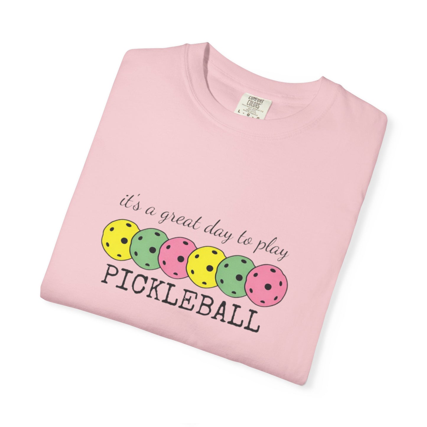 It's a Great Day to Play Pickleball T-Shirt | Colorful Pickleball Paddles Tee