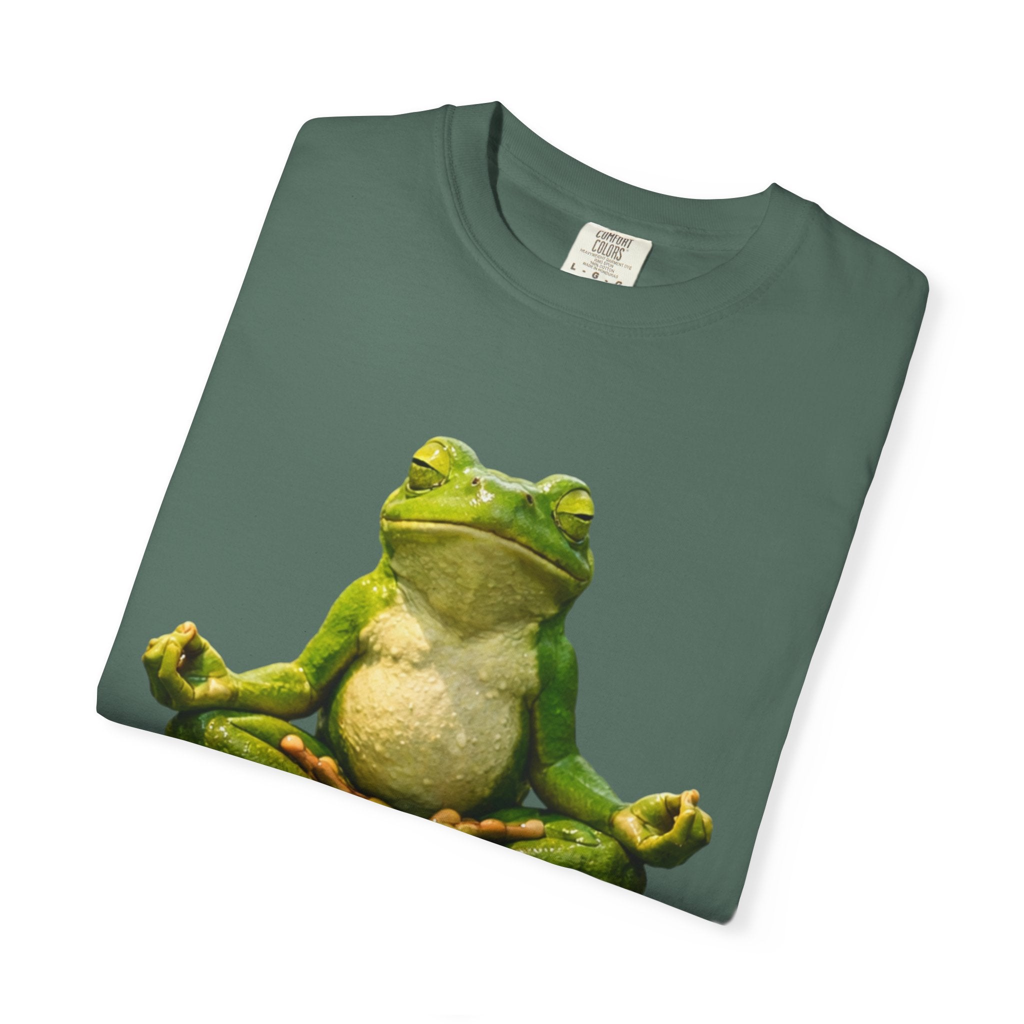 Meditating Frog T-shirt | Zen Yoga Frog Illustration, Relaxation Tee