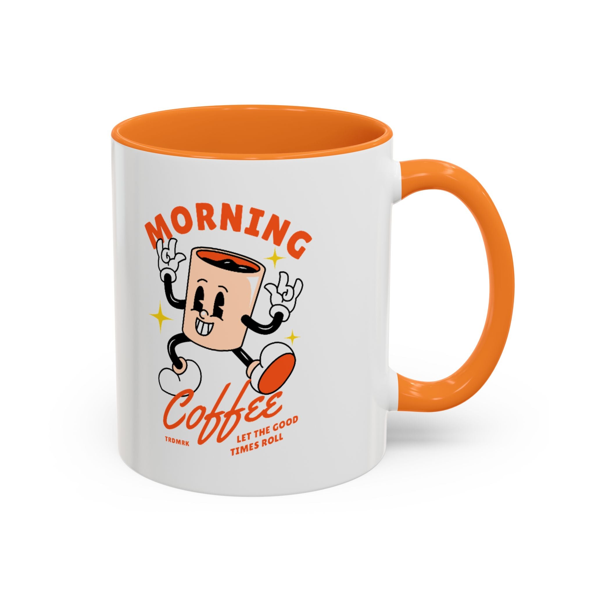 Morning Coffee Mug | Retro Cartoon Coffee Cup, Colorful Ceramic