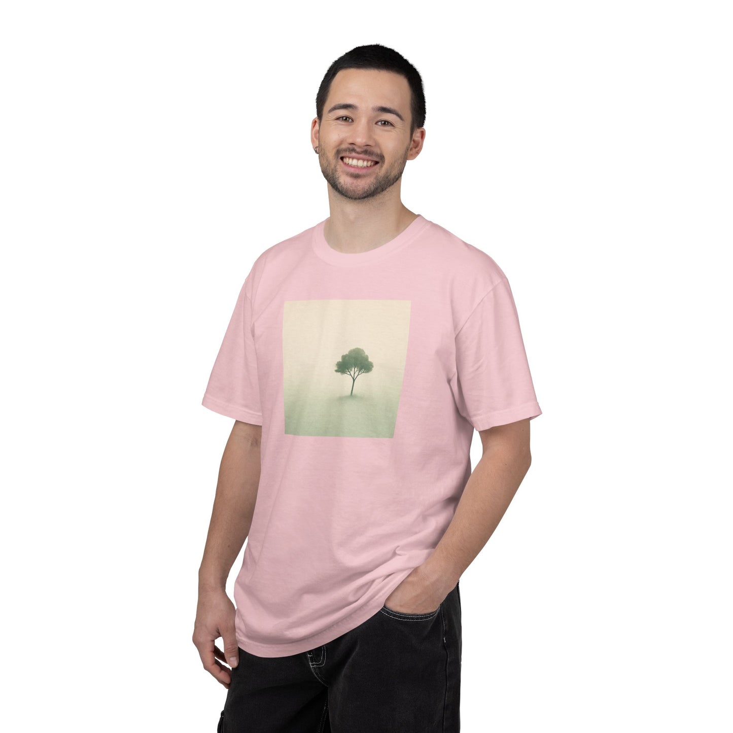 Solitary Tree Minimalist Artwork T-Shirt | Nature Square Print