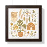 Boho Plant Wall Art Framed Horizontal Poster | Botanical Home Decor