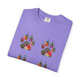 Floral Puppy Paws T-shirt | Dog Lover Tee