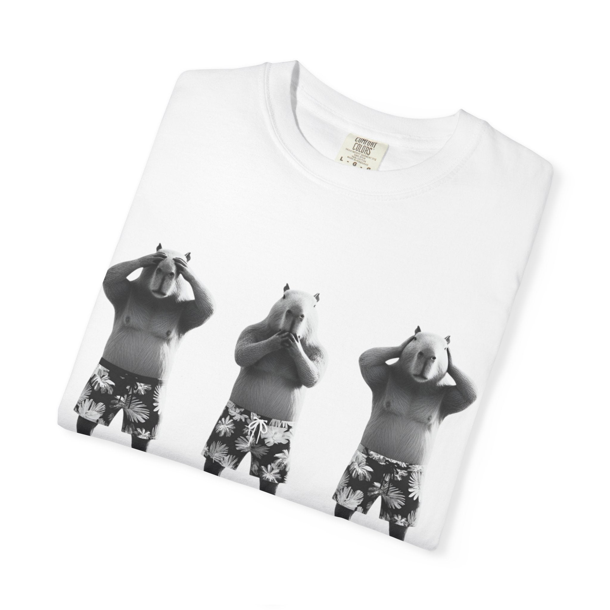 Capybara See No Evil Speak No Evil Hear No Evil T-shirt | Three Monkeys Graphic
