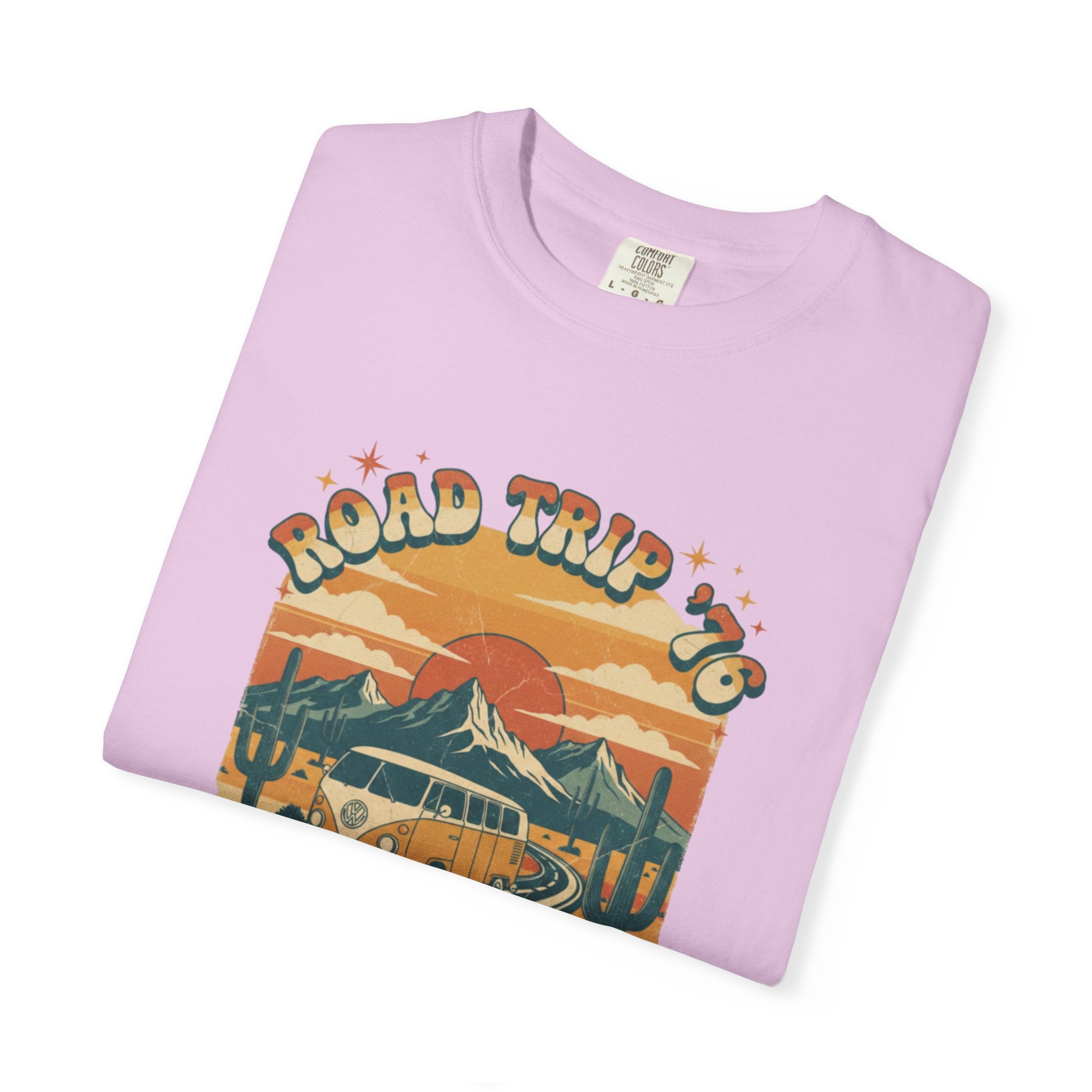 Road Trip '76 T-shirt | Vintage Camper Van Sunset Graphic