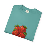 Strawberry Cluster T-shirt | Retro Floral Fruit Illustration