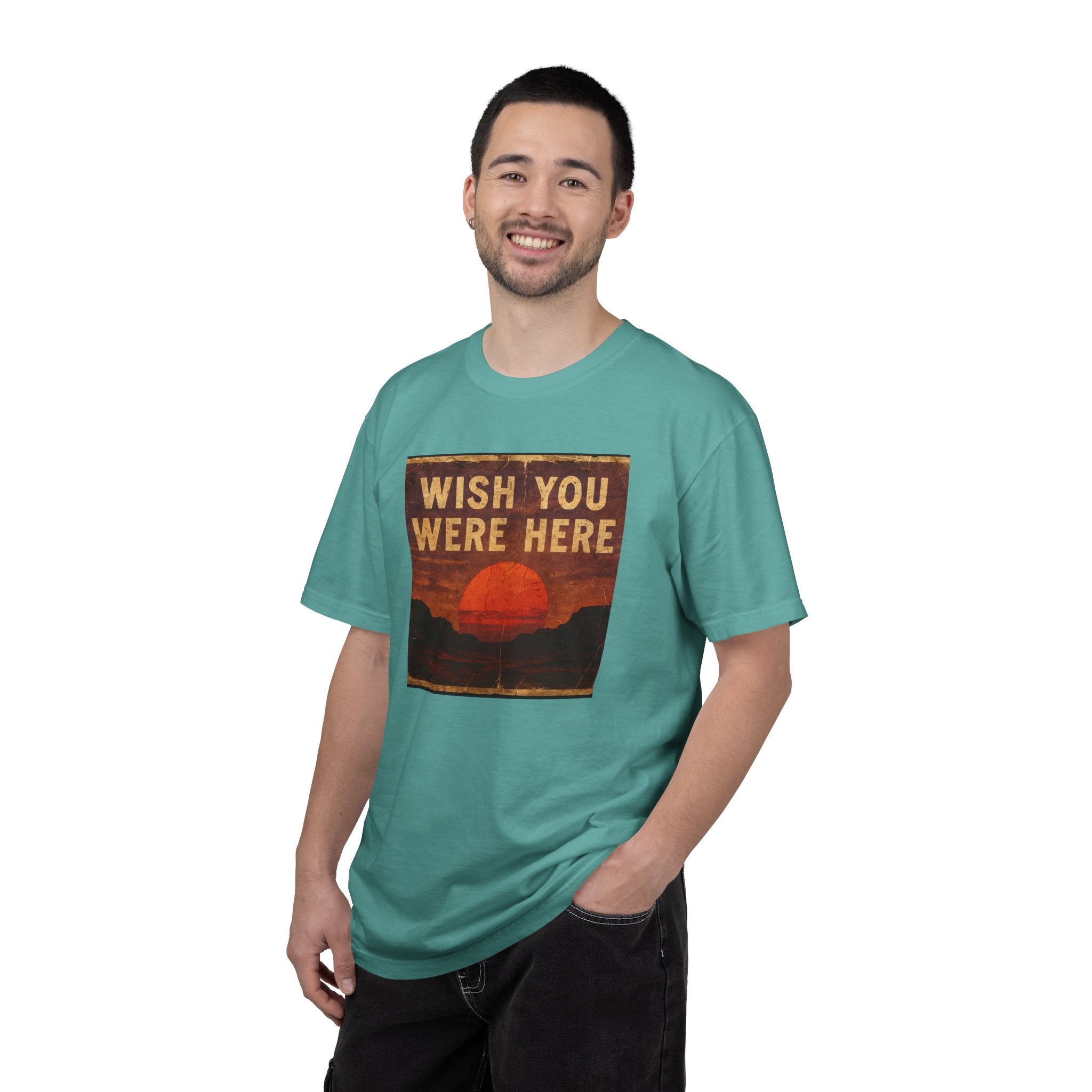 Wish You Were Here Sunset T-shirt | Vintage Sunset Graphic