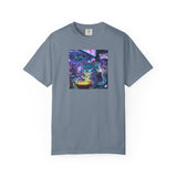 Cyberpunk Cat T-shirt | Neon Magic Potion Street Scene
