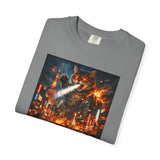 Giant Catzilla Kaiju Rampage T-Shirt | Neon City Monster Battle