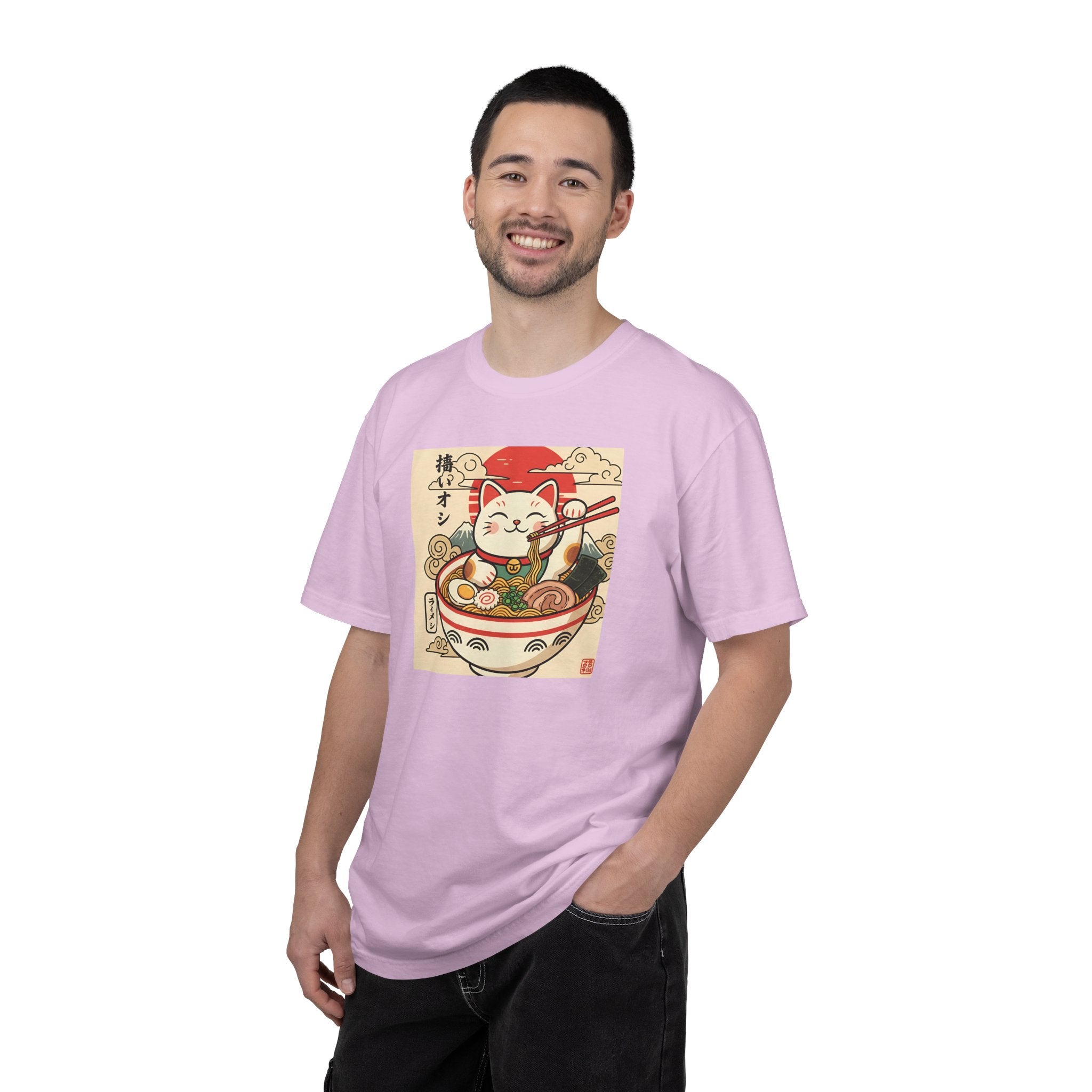 Maneki Neko Ramen Cat T-shirt | Lucky Cat Bowl Graphic Japanese Style