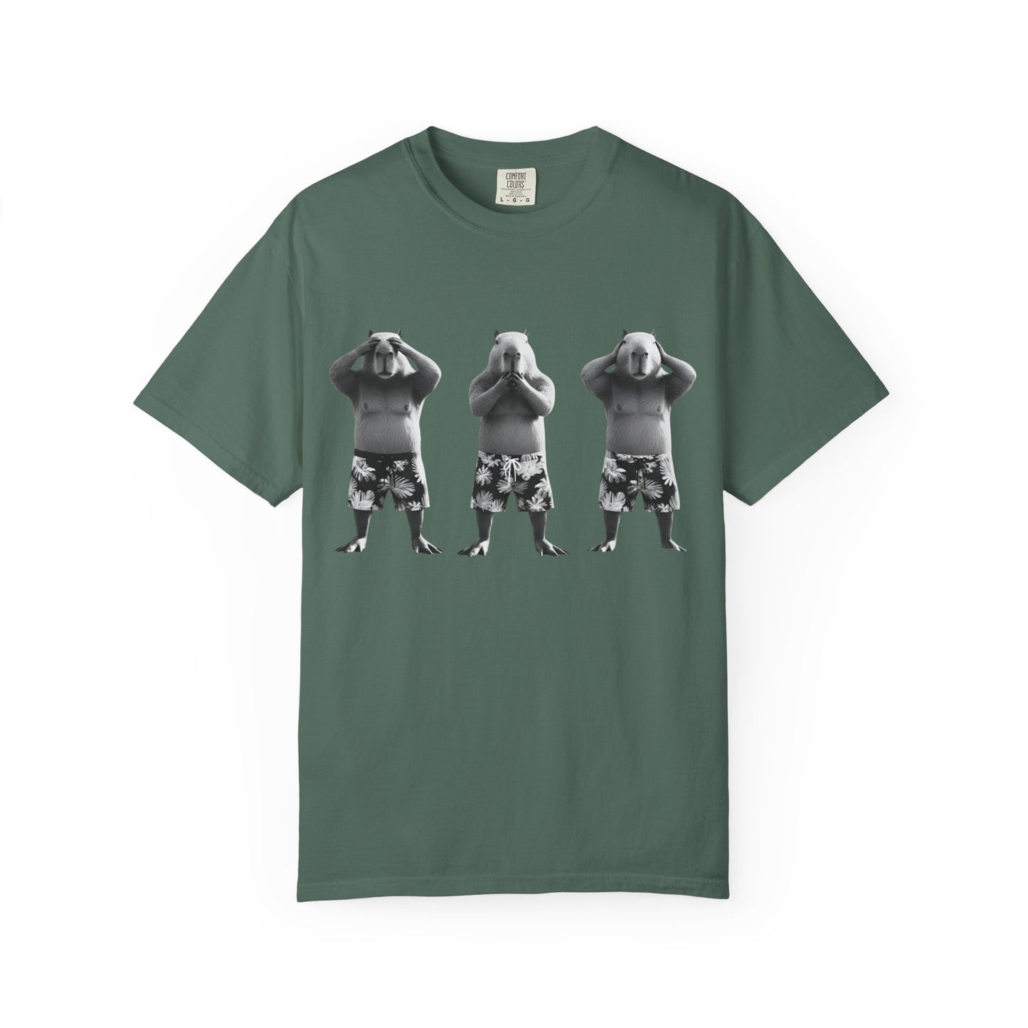 Capybara See No Evil Speak No Evil Hear No Evil T-shirt | Three Monkeys Graphic