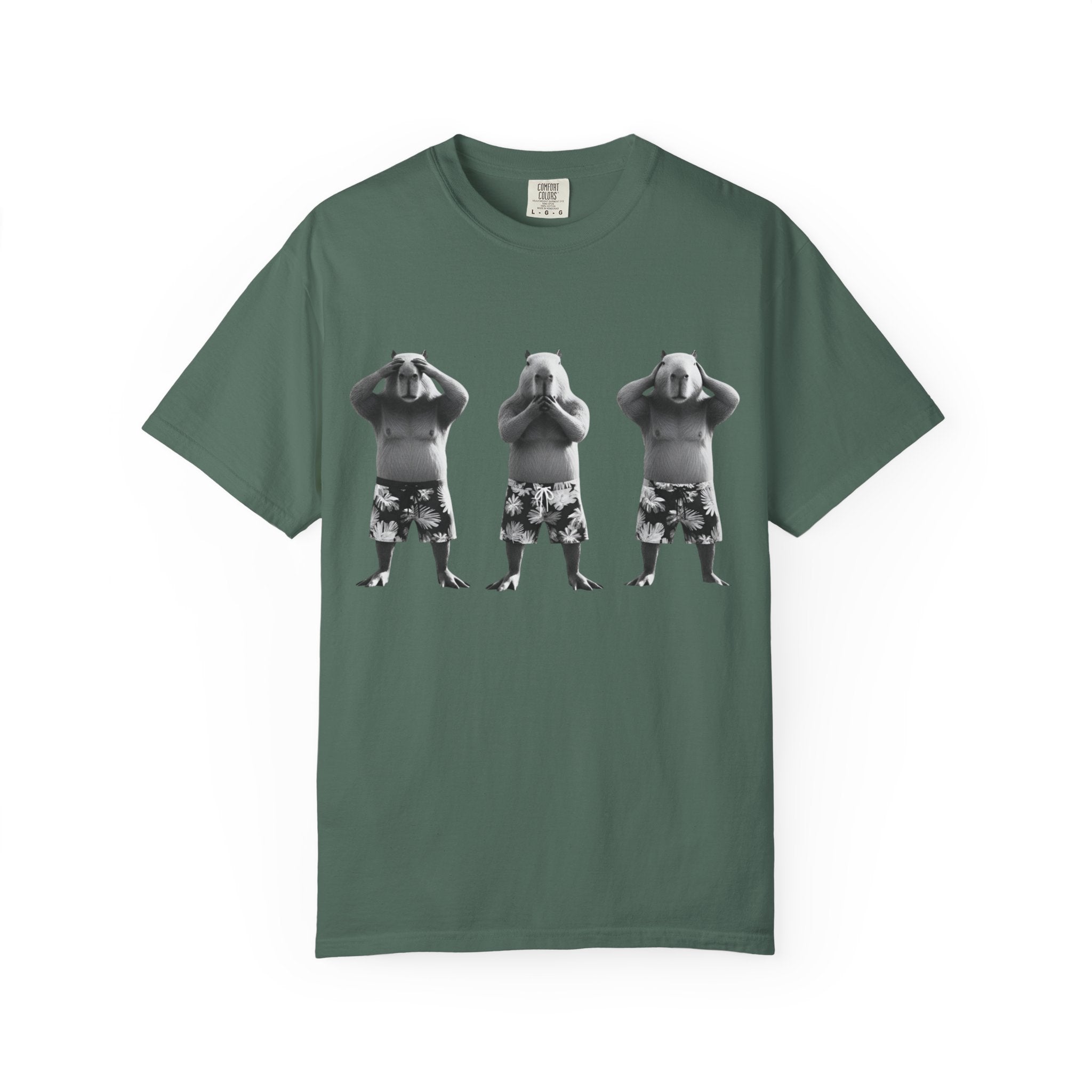 Capybara See No Evil Speak No Evil Hear No Evil T-shirt | Three Monkeys Graphic