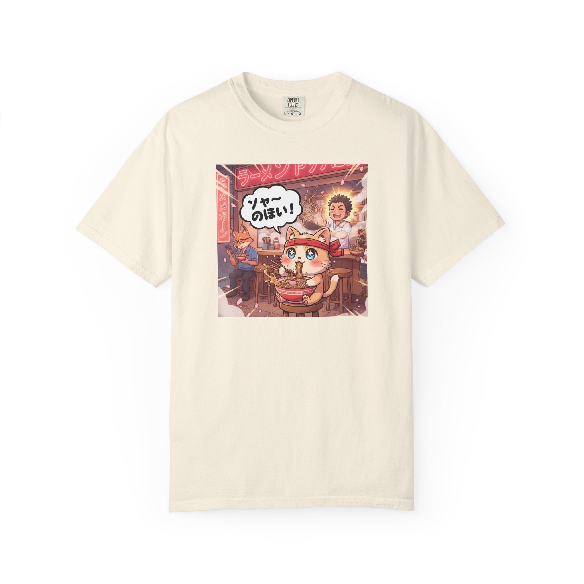 Kawaii Cat Ramen Shop T-Shirt | Anime Noodle Bar Illustration