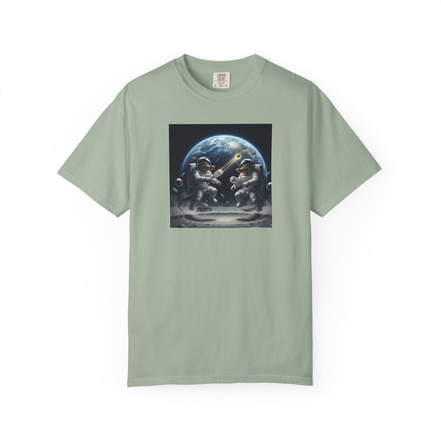 Gator Lunar Pickleball  T-shirt | Earth Background, Spacewalk Illustration