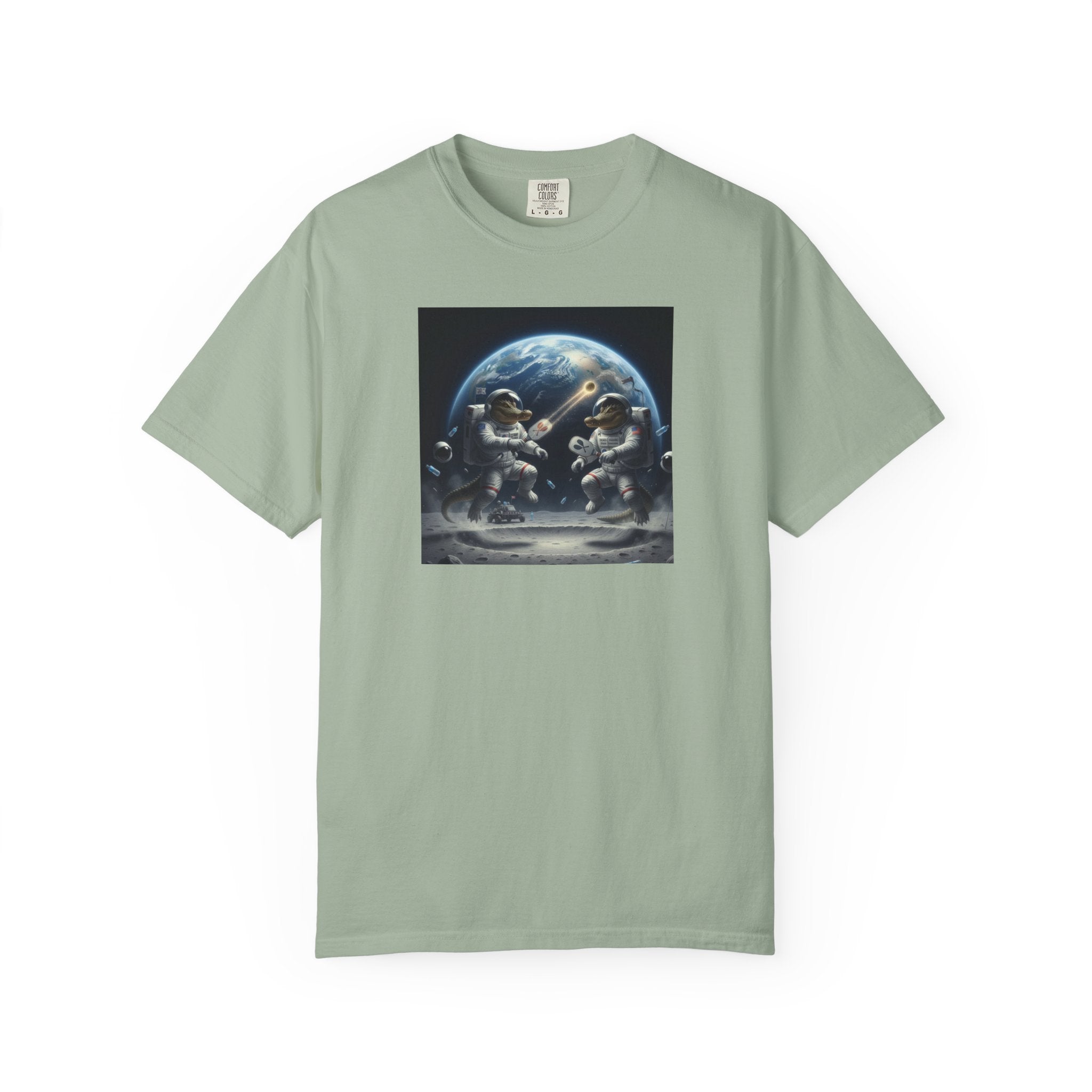 Gator Lunar Pickleball  T-shirt | Earth Background, Spacewalk Illustration