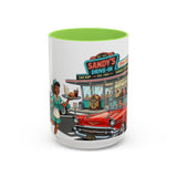 1950s Diner Scene Mug | Retro Car Hop Coffee Cup