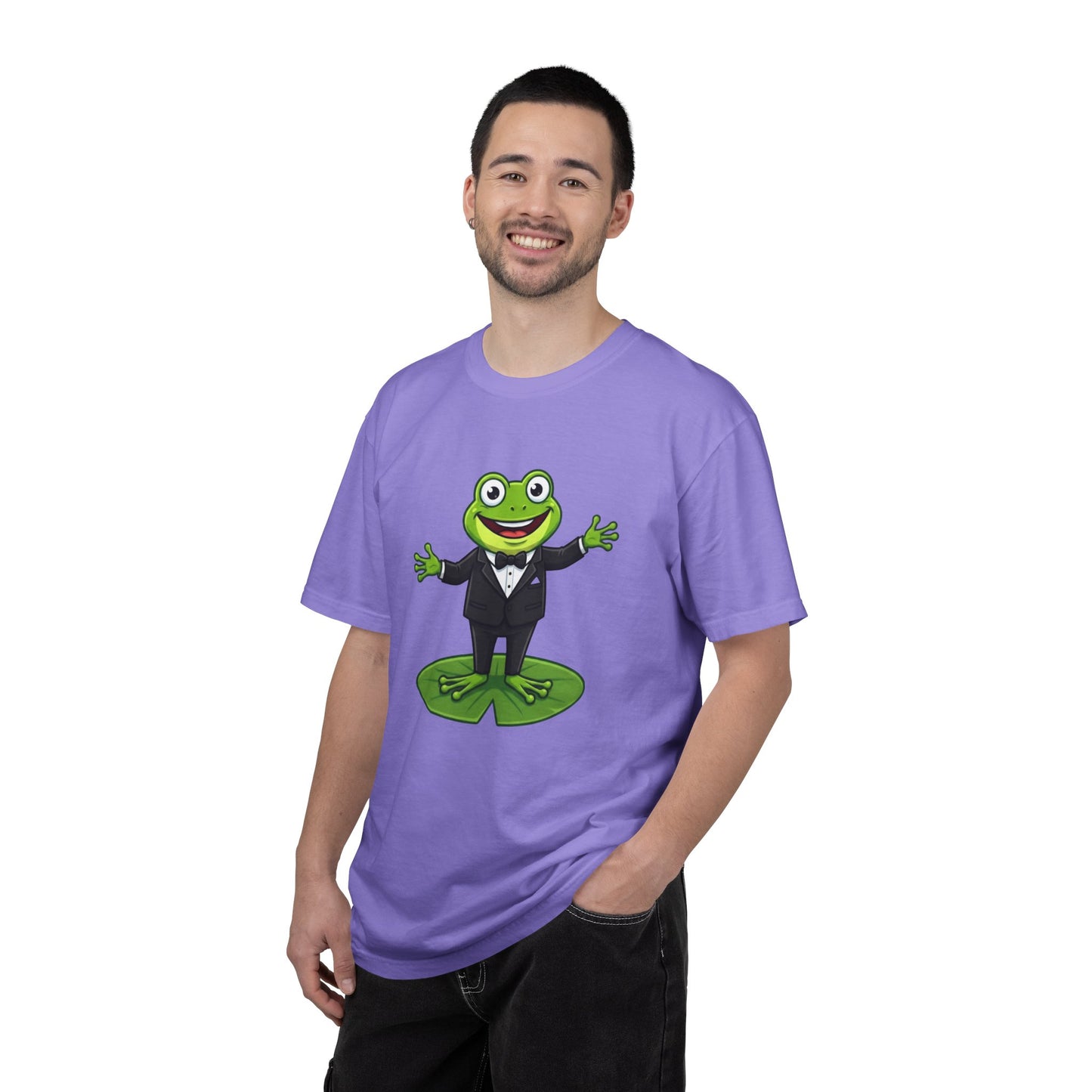 Funny Tuxedo Frog T-shirt | Frog on Lily Pad Amphibian Design