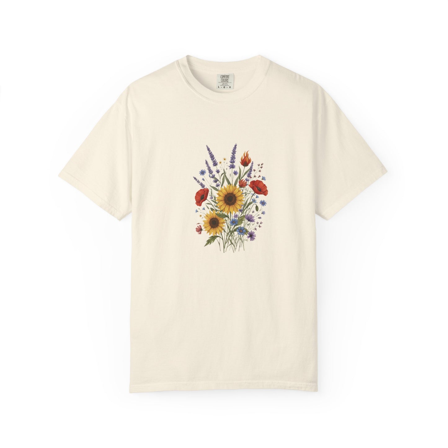 Sunflower and Wildflower Bouquet T-Shirt | Floral Botanical Garden Tee