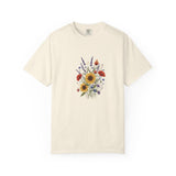 Sunflower and Wildflower Bouquet T-Shirt | Floral Botanical Garden Tee