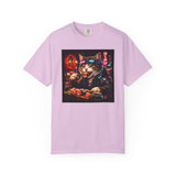 Sushi-Eating Cat T-Shirt | Neon Japanese Street Food Art