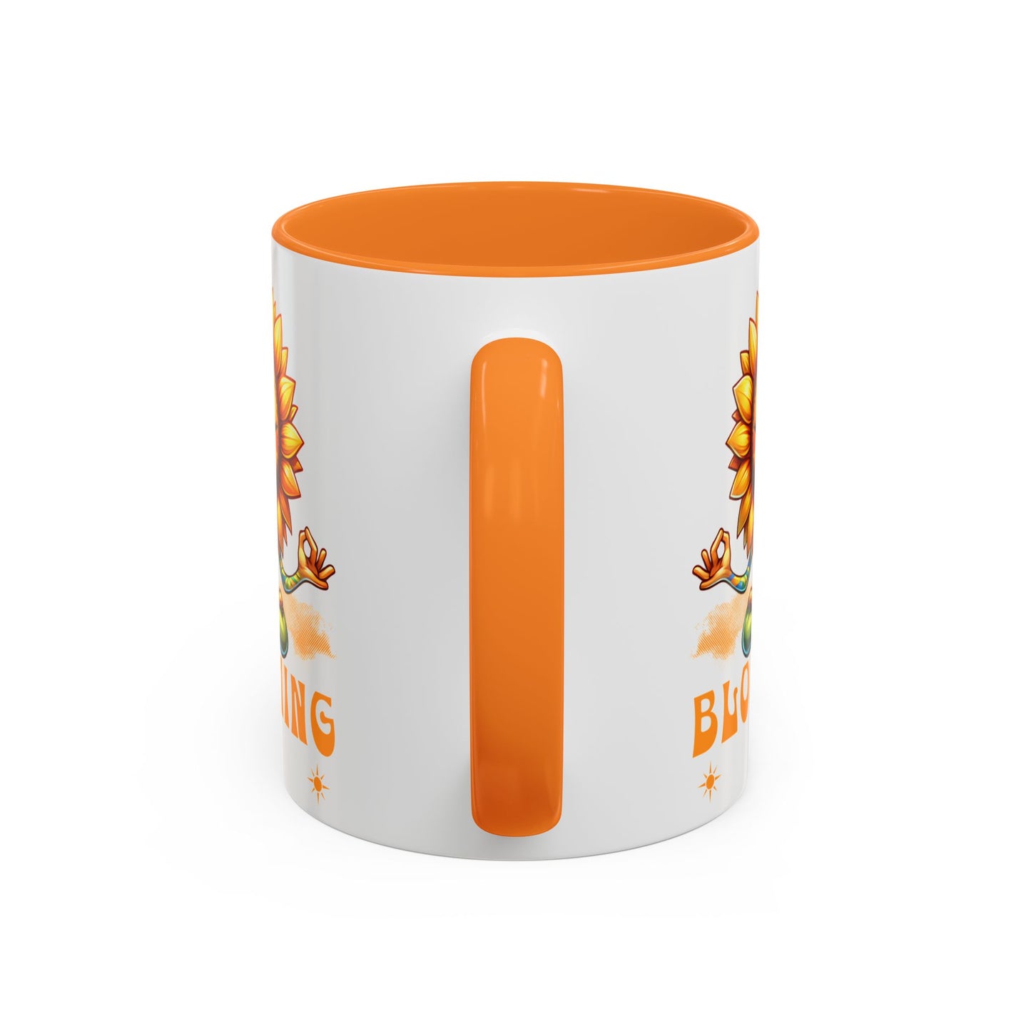 Blooming Sunflower Mug | Yoga Meditating Sunflower Ceramic Mug