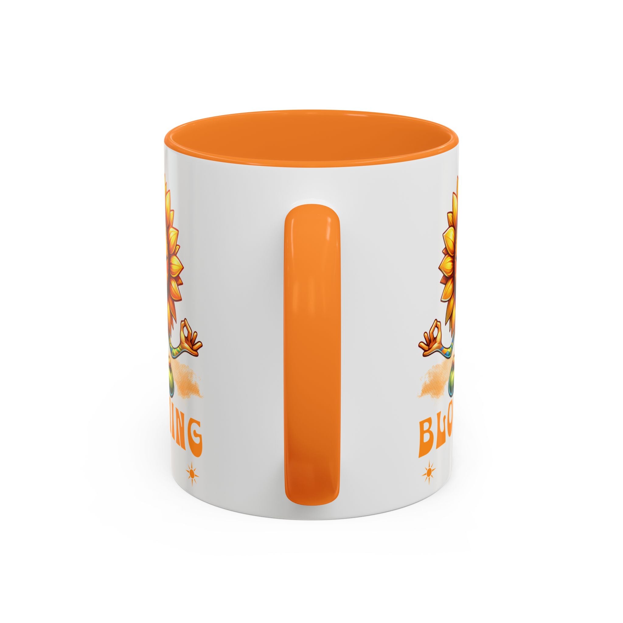 Blooming Sunflower Mug | Yoga Meditating Sunflower Ceramic Mug