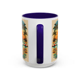 Surfing Bigfoot Mug | Retro Beach Sunset Bigfoot Wave Coffee Cup