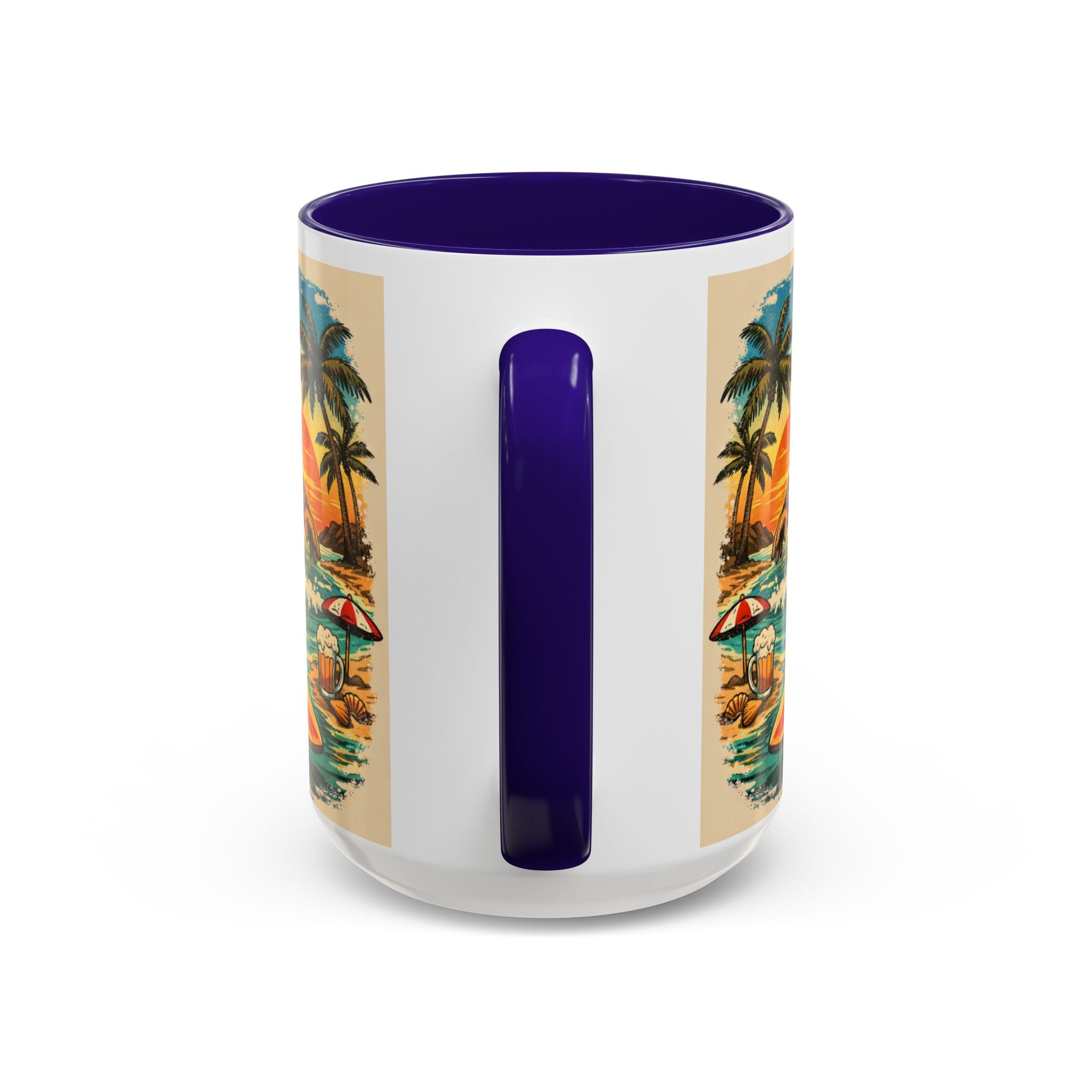 Surfing Bigfoot Mug | Retro Beach Sunset Bigfoot Wave Coffee Cup