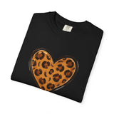 Leopard Print Heart T-shirt | Animal Print Heart Tee