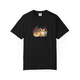Orange Tabby Cat with Wildflowers T-Shirt | Floral Cat Tee