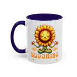 Blooming Sunflower Mug | Yoga Meditating Sunflower Ceramic Mug