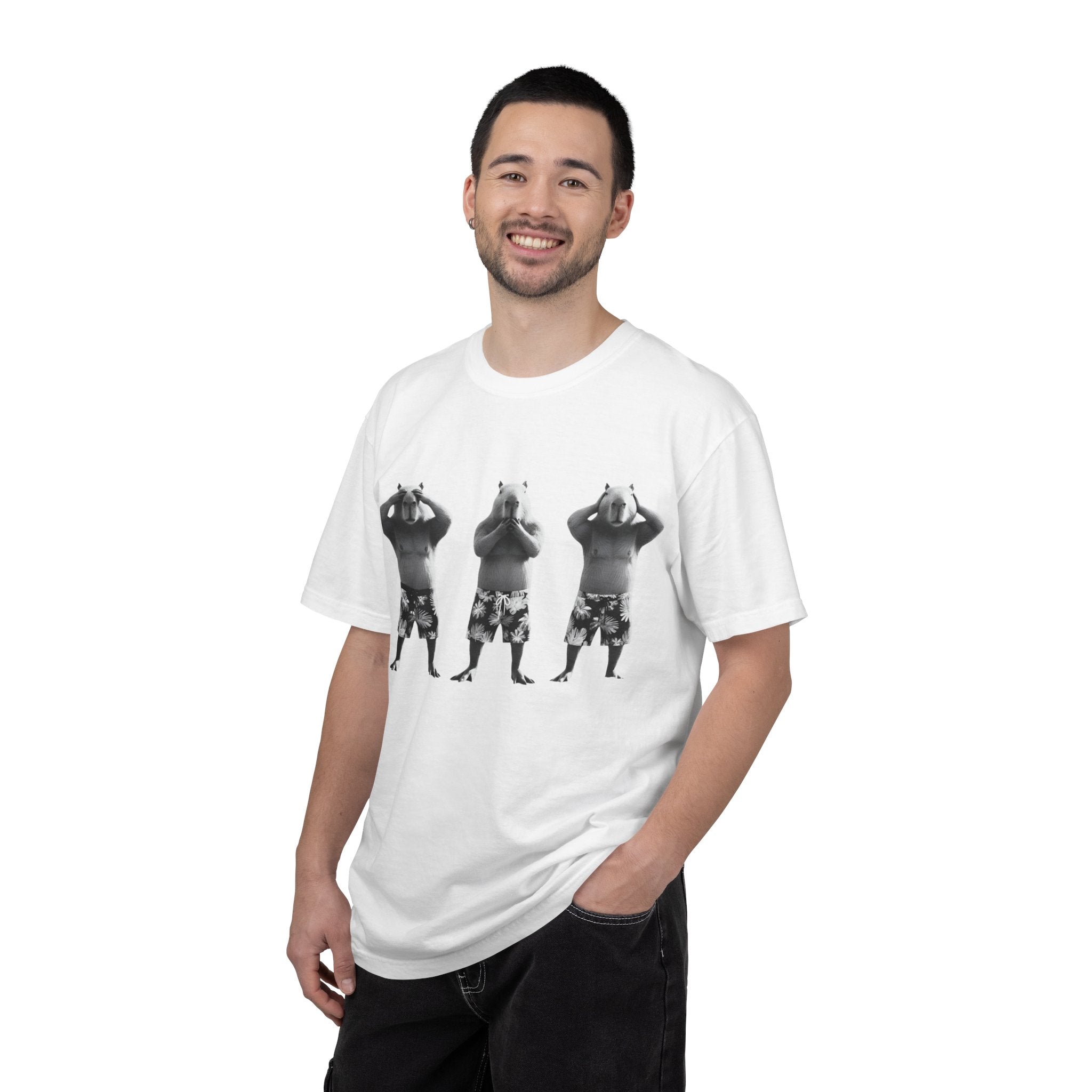 Capybara See No Evil Speak No Evil Hear No Evil T-shirt | Three Monkeys Graphic