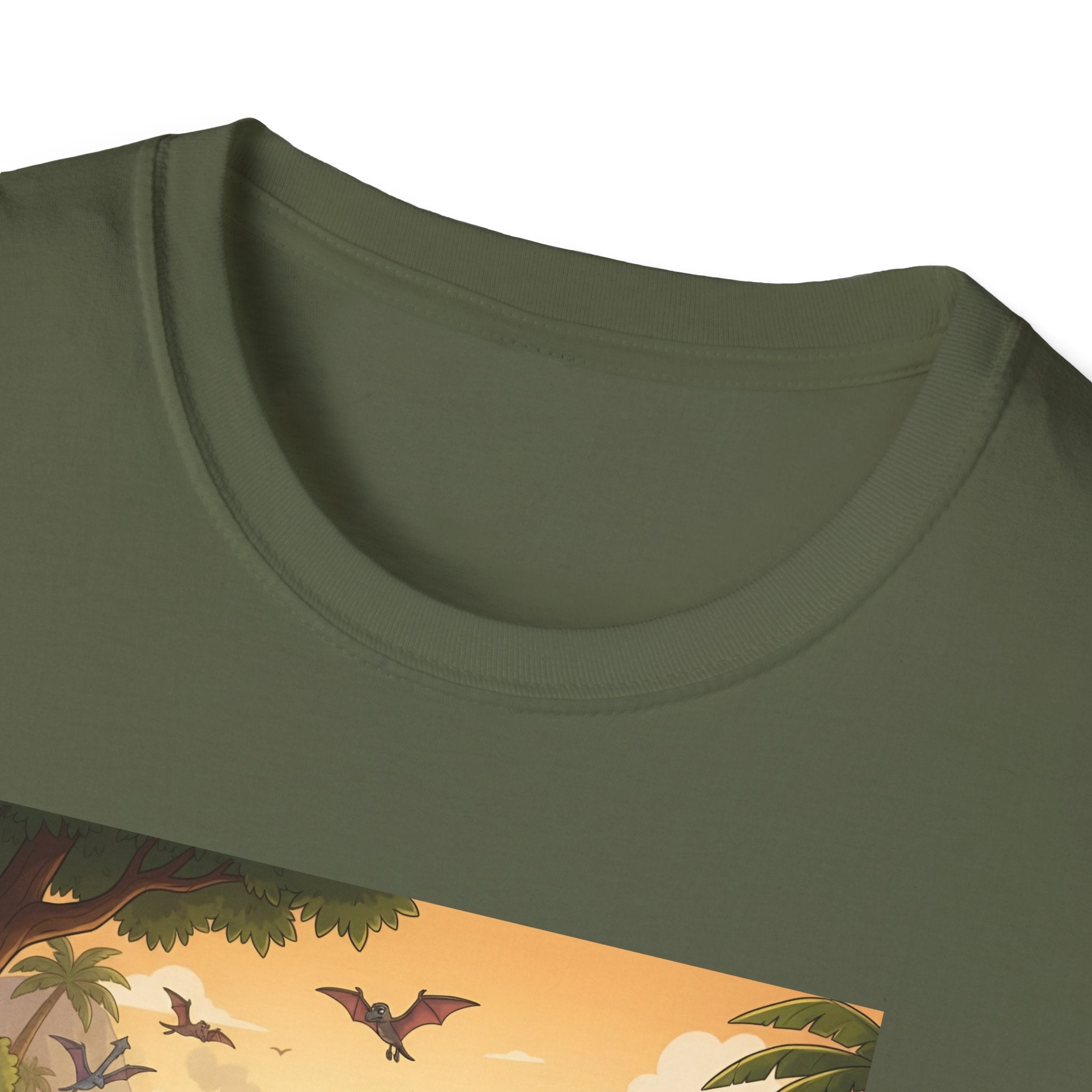Jurassic Pickleball Club | Retro Tropical Dino Illustration T-Shirt