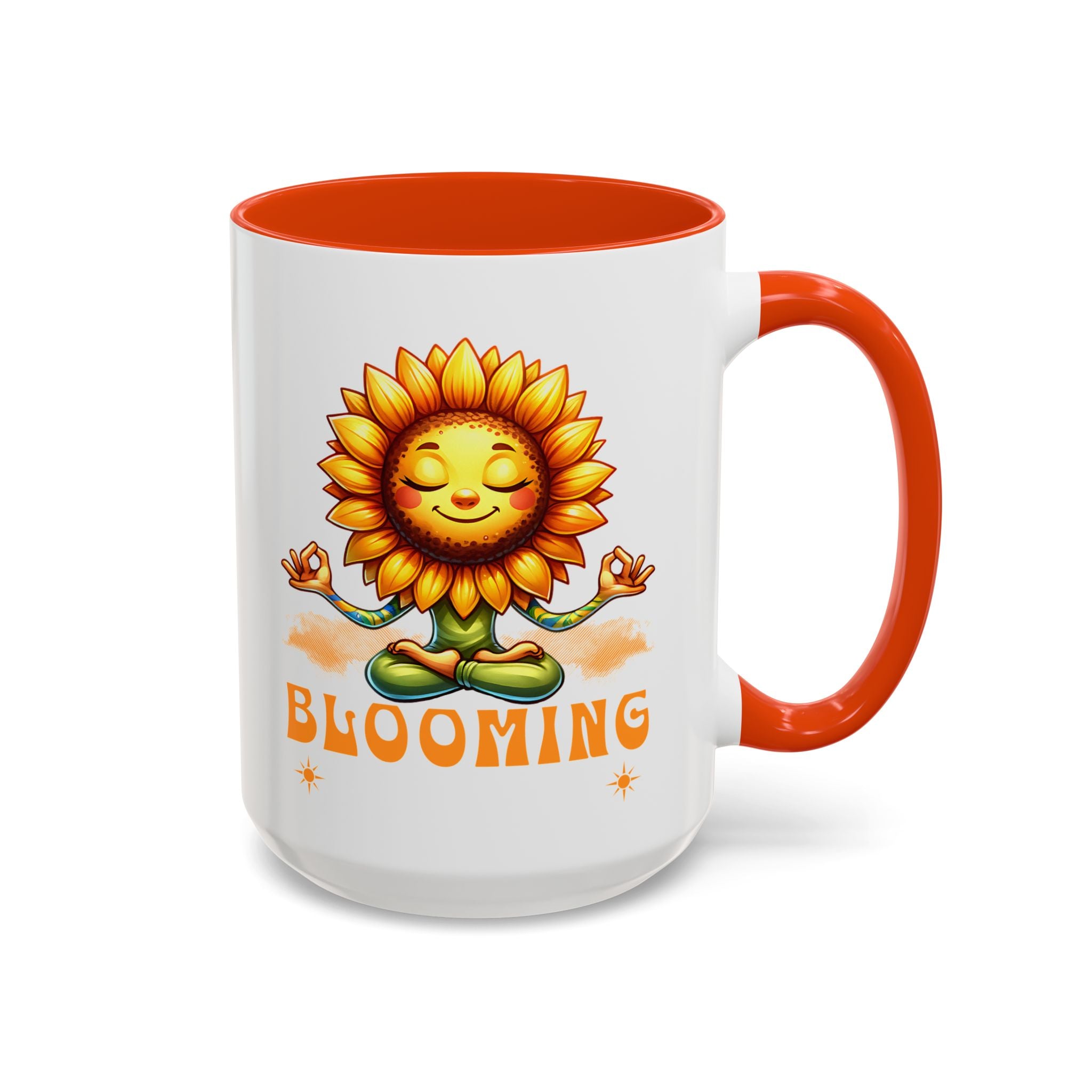 Blooming Sunflower Mug | Yoga Meditating Sunflower Ceramic Mug