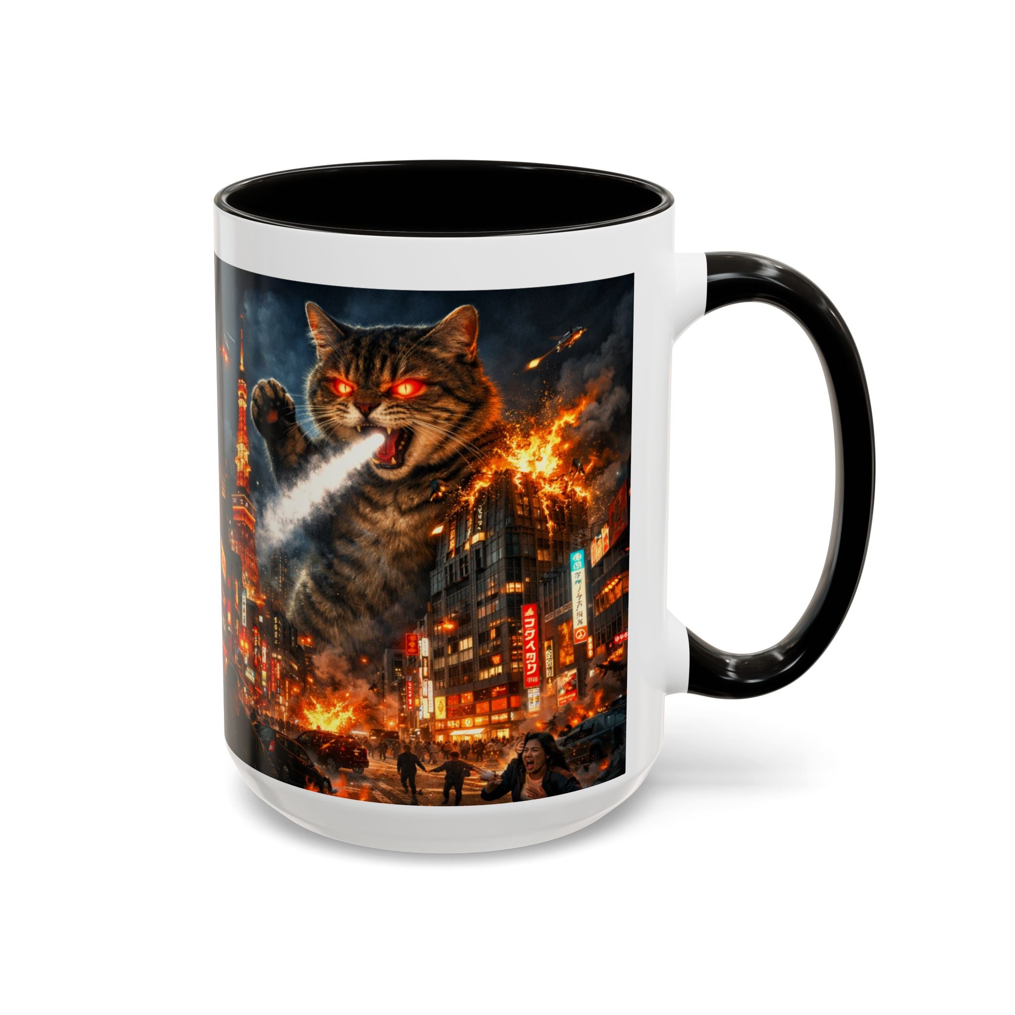 Catzilla Tokyo Cityscape Mug | Color Interior 11oz 15oz