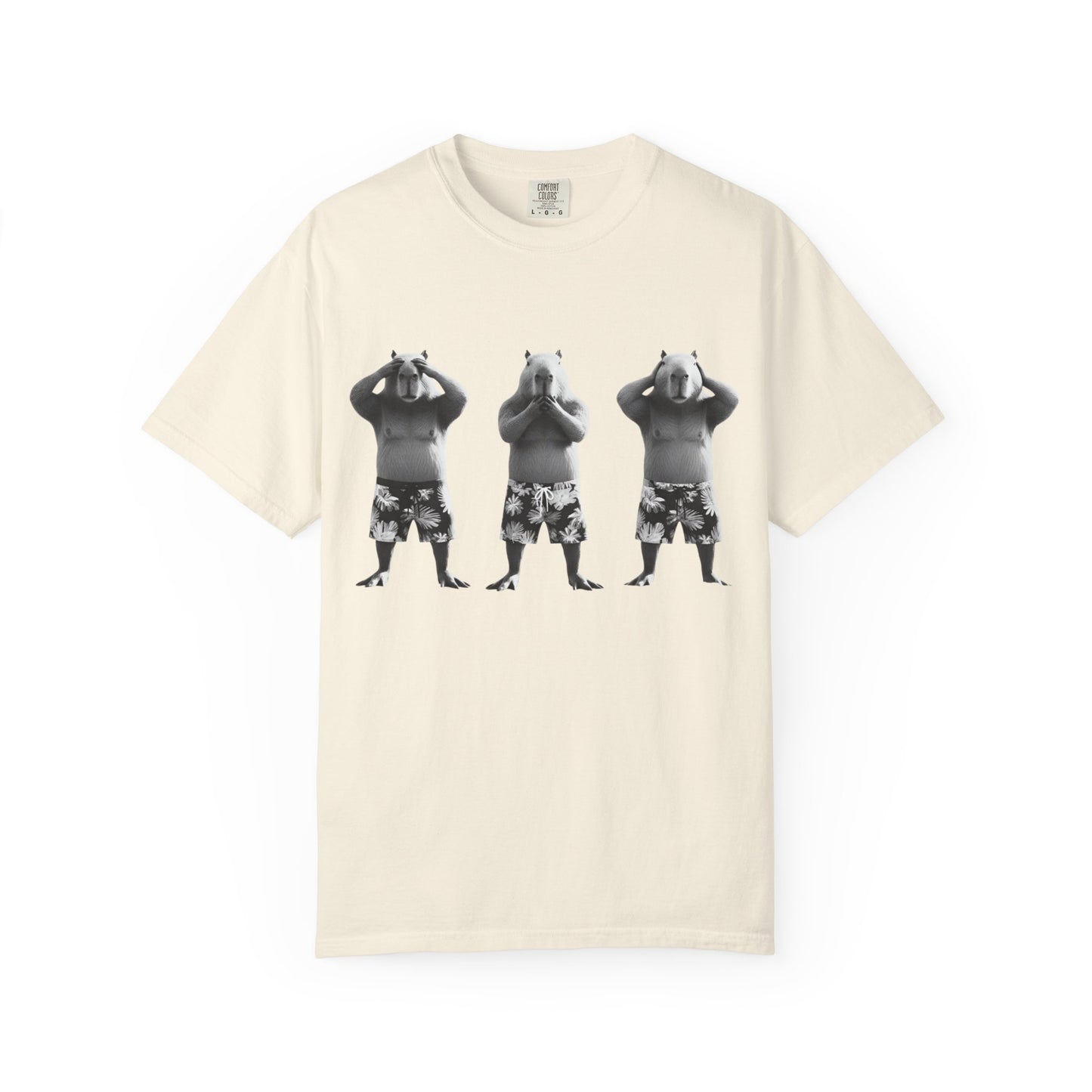 Capybara See No Evil Speak No Evil Hear No Evil T-shirt | Three Monkeys Graphic