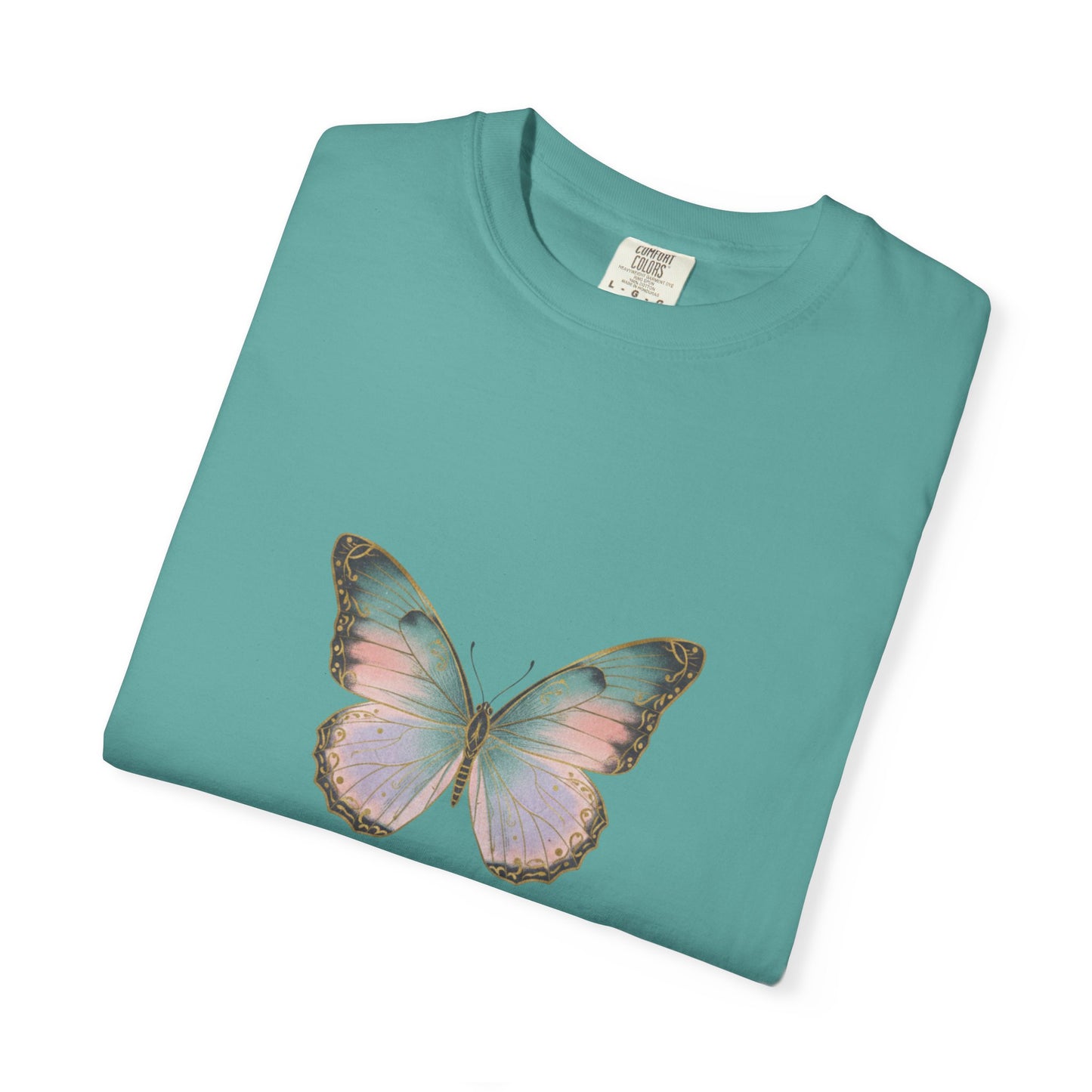 Retro 70s Vacation Butterfly T-shirt | Distressed Orange Teal Wings
