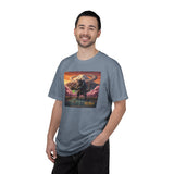 Catzilla Pickleball Destroyer T-shirt | Kaiju Cat Samurai, Mount Fuji Cherry Blossoms