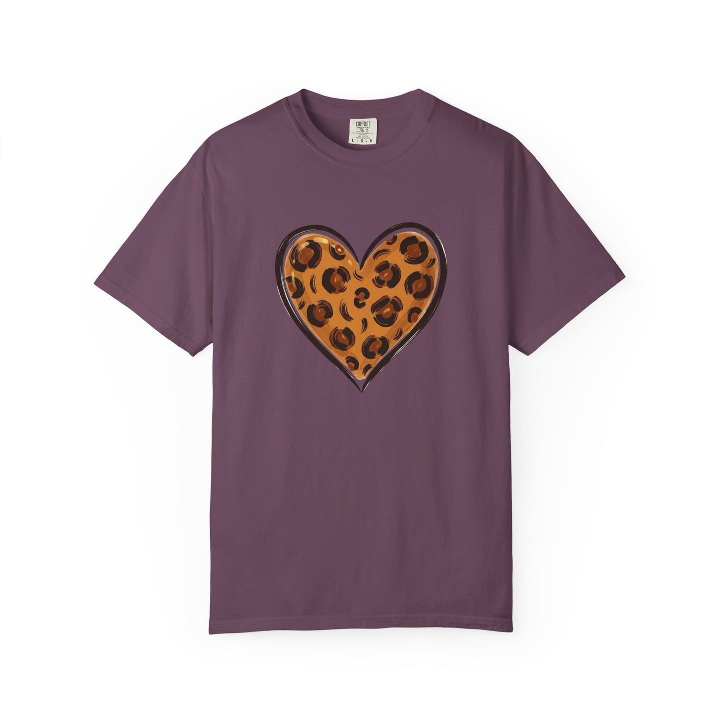 Leopard Print Heart T-shirt | Animal Print Heart Tee