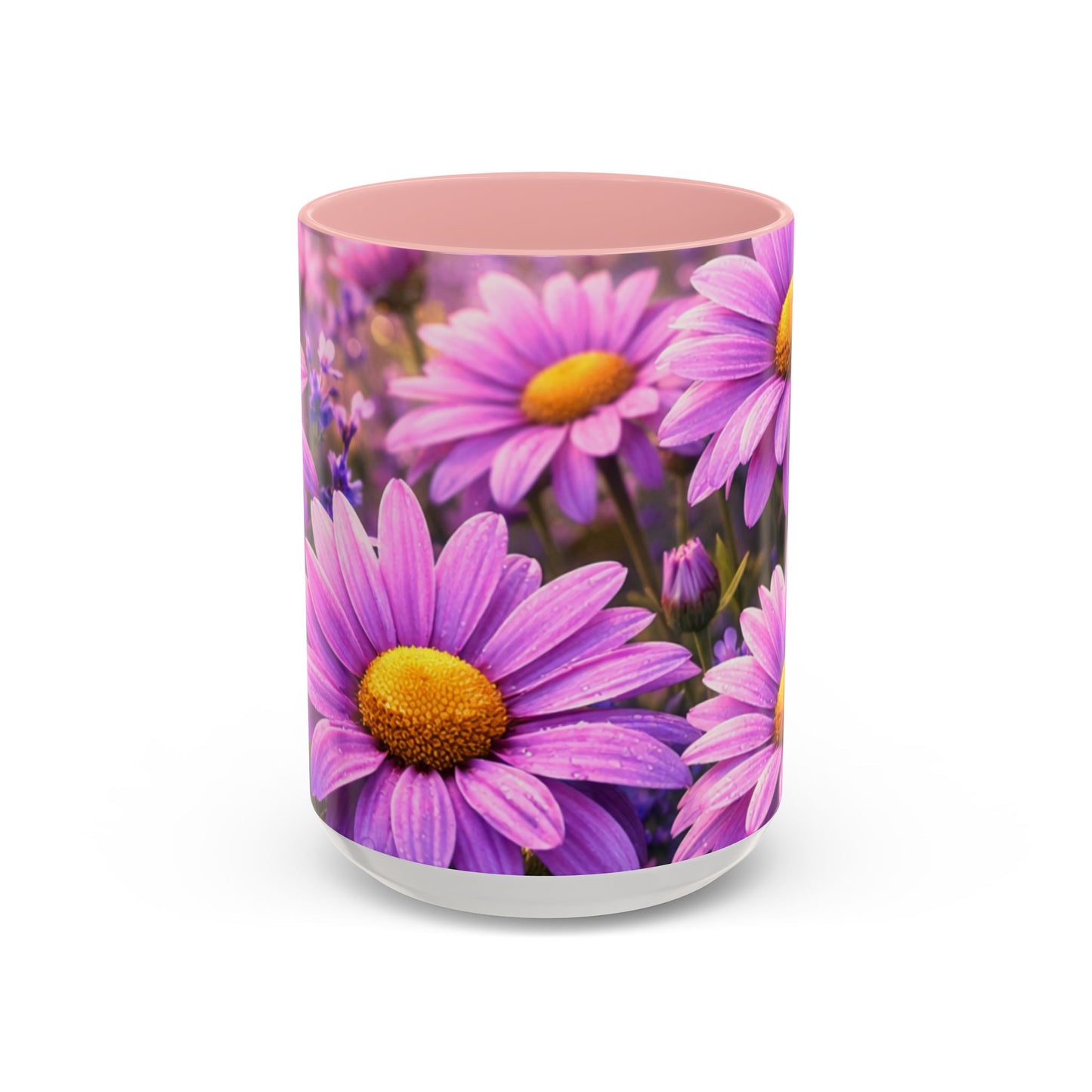 Purple Daisy Floral Mug | Accent Coffee Mug 11oz 15oz